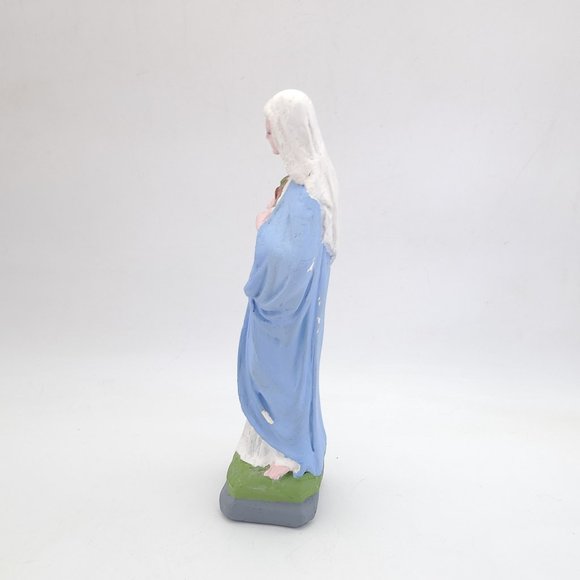 Virgin Mary Immaculate Heart Plaster Statue - Picture 4 of 10